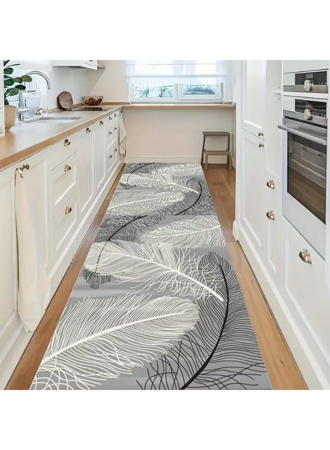 سجادة طويلة للممرات الداخلي  و الخارجي مستطيلة سمك 0.25 سم ضهر دوتس مانع الانزلاق سهلة التنظيف مثالية لغرفة المعيشة وغرفة الطعام والممرات غرف مشاية - Image 1